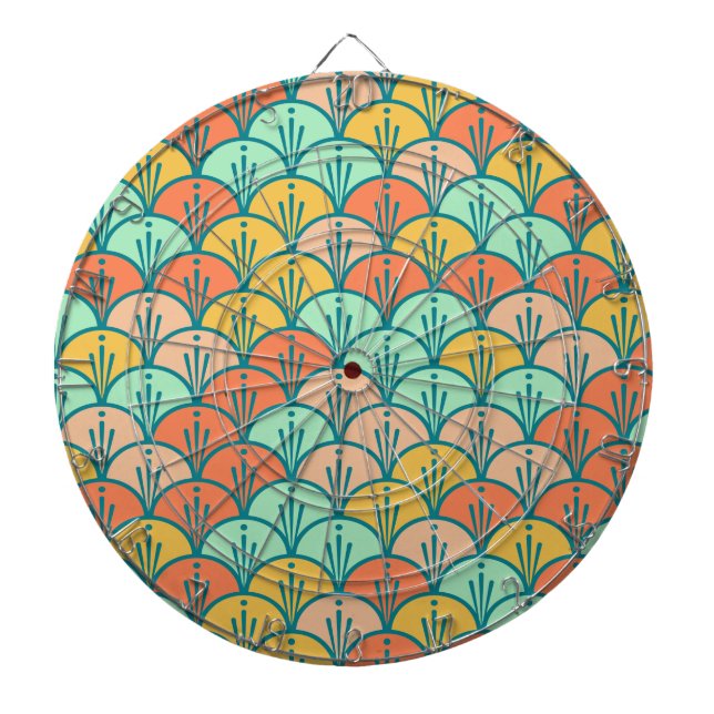 Tabla Dardos Escala de Peixes Geométricos Modernos Coloridos (Frente)