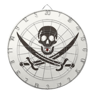 Tabla Dardos Espadas do Crânio Obsidiana Bandeira pirata de Cal