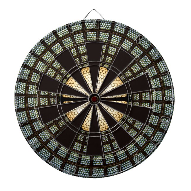 Tabla Dardos Estilo branco preto verde e vermelho marroquino (Frente)