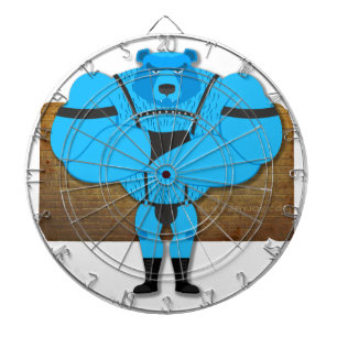 Tabla Dardos Estilo de desenho animado muscular de urso azul de