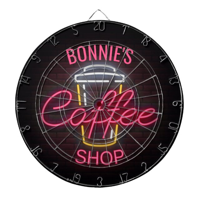 Tabla Dardos Estilo de Neon de NOME Personalizado Compro de Caf (Frente)