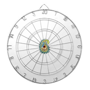 Tabla Dardos Estilo Decorativo, Verde Azul Escuro, Wattle