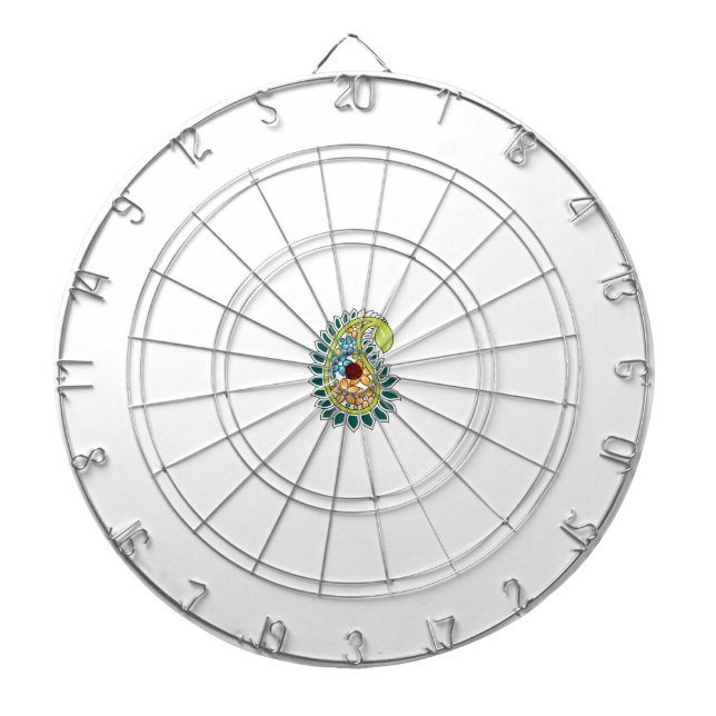 Tabla Dardos Estilo Decorativo, Verde Azul Escuro, Wattle (Frente)