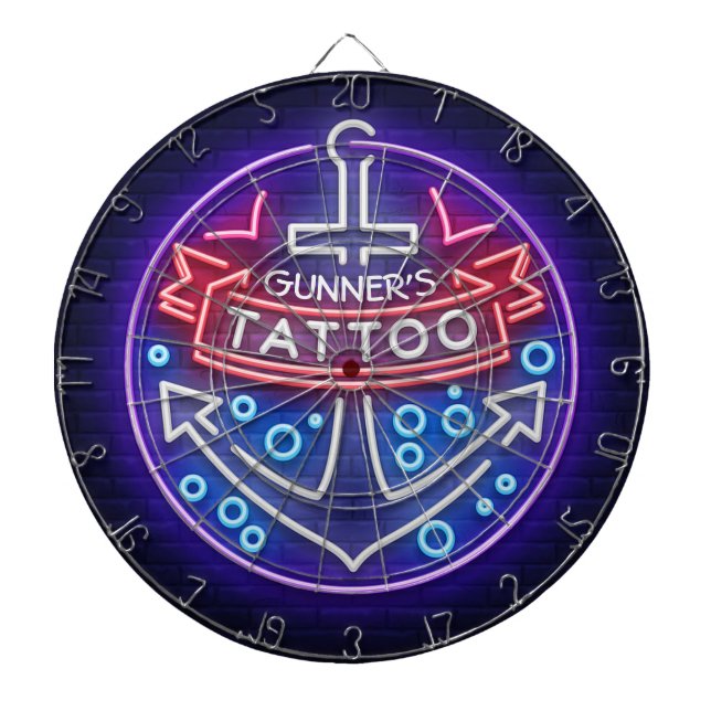 Tabla Dardos Estilo Náutico Neon Compre de Tatuagem Personaliza (Frente)