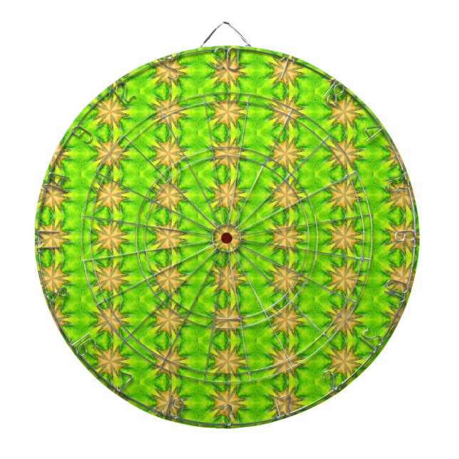 Tabla Dardos estrelas douradas no prato verde (Frente)