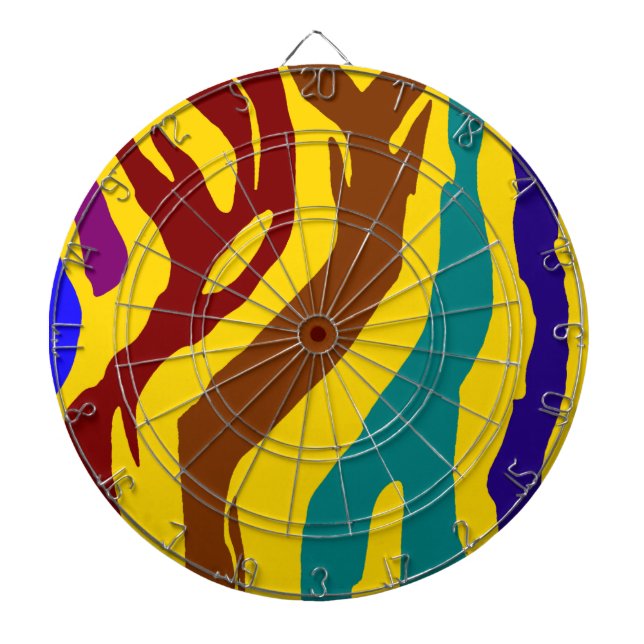 Tabla Dardos Estrias de zebra coloridas (Frente)