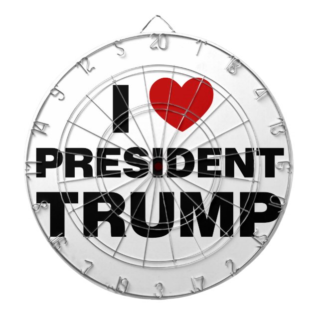 Tabla Dardos Eu Amo o Presidente Trump Heart (Frente)