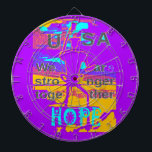 Tabla Dardos EUA: Esperança Psicodélica: Arte sobre Unidade Neo<br><div class="desc">USA Psychedelic Hope: Arte sobre Unidade Neon Ignita um sentido de otimismo vibrante e unidade com a Esperança Psicodélica dos EUA: design de Arte sobre Unidade Neon, exclusivamente na loja online Achempong Zazzle! Esta trabalho de arte ultra-moderna toma os temas clássicos da esperança e da solidariedade Americanas e reinterpreta-os com...</div>