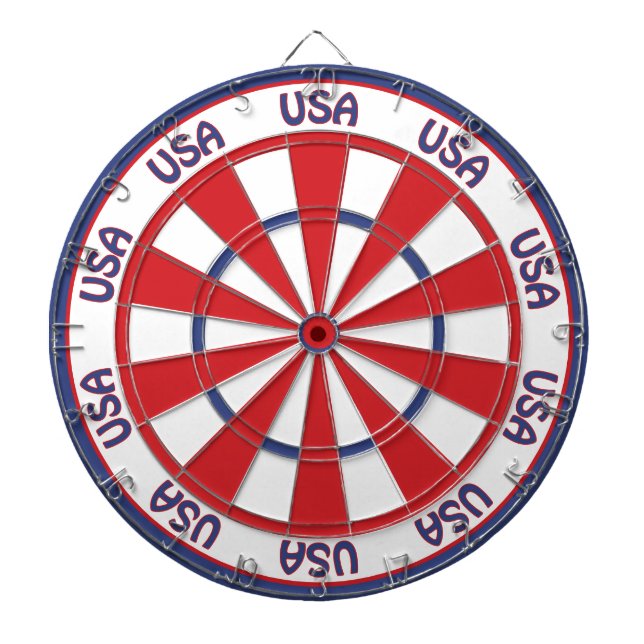 Tabla Dardos EUA Patriótico Vermelho, Branco e Azul (Frente)