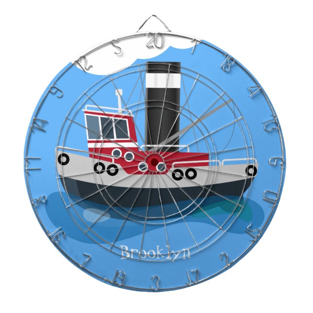 Tabla Dardos Exemplo de desenho animado de embarcações de arras (Frente)