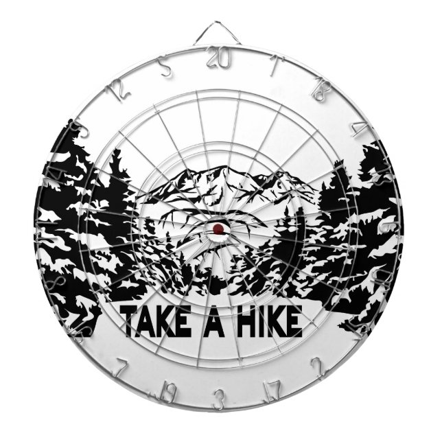 Tabla Dardos Faça uma citação de Hike, paisagem monocromática d (Frente)