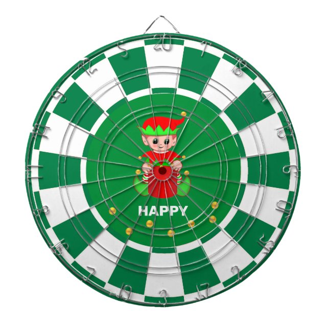 Tabla Dardos Fada Fofo e Confetes Dourados em Verde e Branco (Frente)