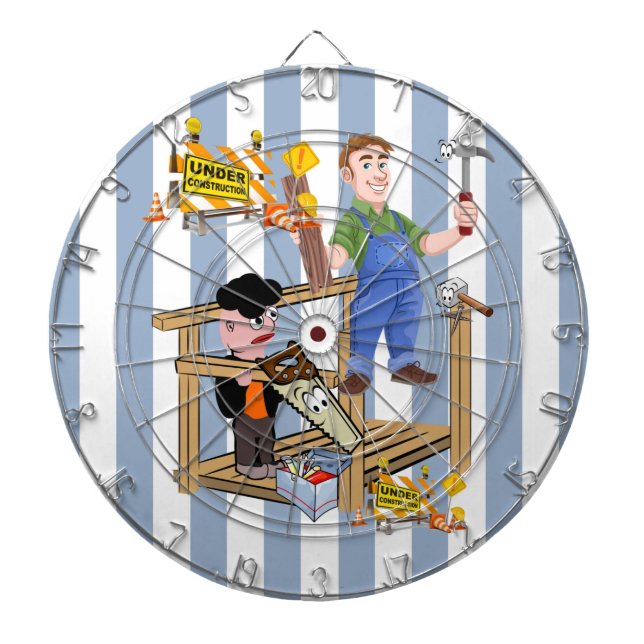 Tabla Dardos Faixa Azul e Branca em Construção (Frente)