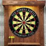 Tabla Dardos Family Name Personalized  Dartboard<br><div class="desc">A dartboard is a popular recreational and competitive game that provides hours of fun for players of all ages and skill levels. Typically made from sisal fibers, cork, or electronic components, dartboards are designed to withstand the impact of darts while offering precise scoring zones. Standard dartboards feature a circular design...</div>