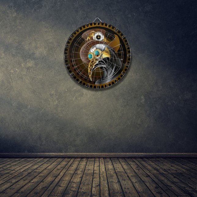 Tabla Dardos Fantasy Antique Steampunk Plague Doctor Gears (Criador carregado)