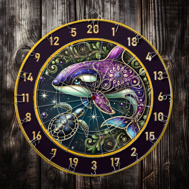 Tabla Dardos Fantasy Orca Turtle Dartboard Wall Art (Criador carregado)