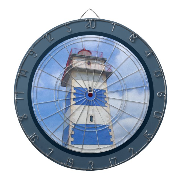 Tabla Dardos Farol de aquarela (Frente)