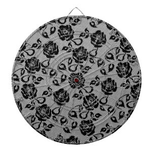 Tabla Dardos Faux Black Lace Rosa Fishnet Dart Board