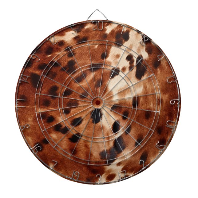 Tabla Dardos Faux Cowhide Preto-Castanho (Frente)