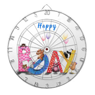 Tabla Dardos Feliz Aniversário - Festa de Ursos Bebês Divers