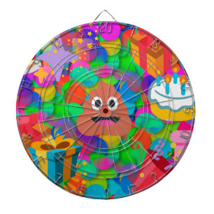 Tabla Dardos feliz cocô de aniversário emoji