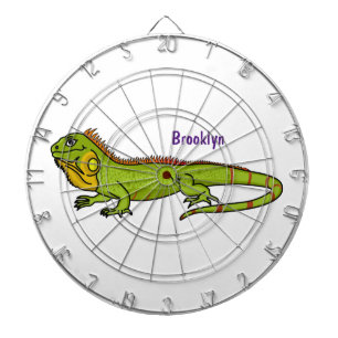 Tabla Dardos Feliz desenho da iguana verde
