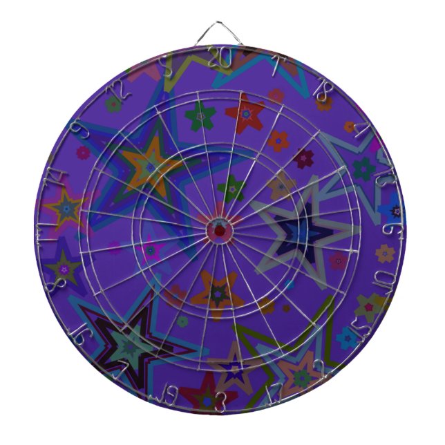 Tabla Dardos Feliz Natal Roxo Escuro, estrelas do céu (Frente)