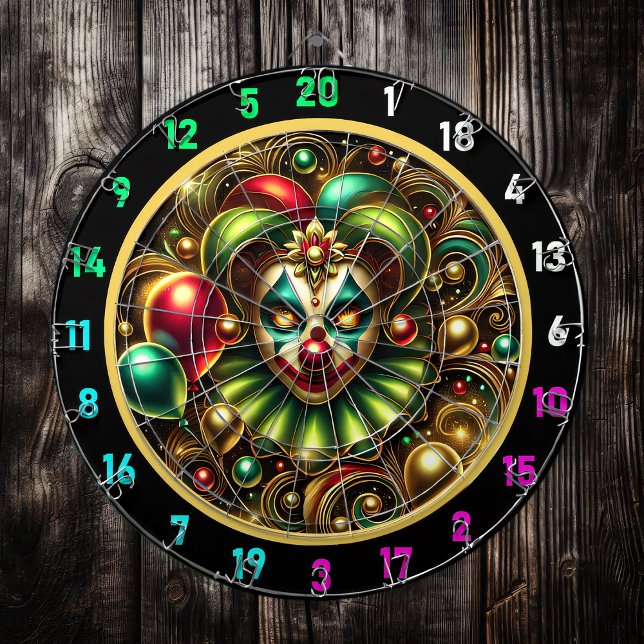 Tabla Dardos Feliz Palhaço com Balões Coloridos (Criador carregado)