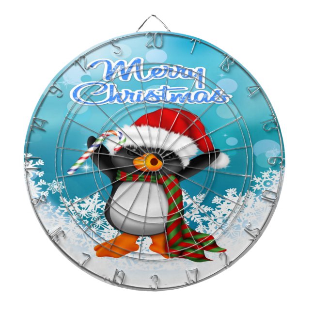 Tabla Dardos Feliz Quadro de Dart Pinguin de Natal (Frente)