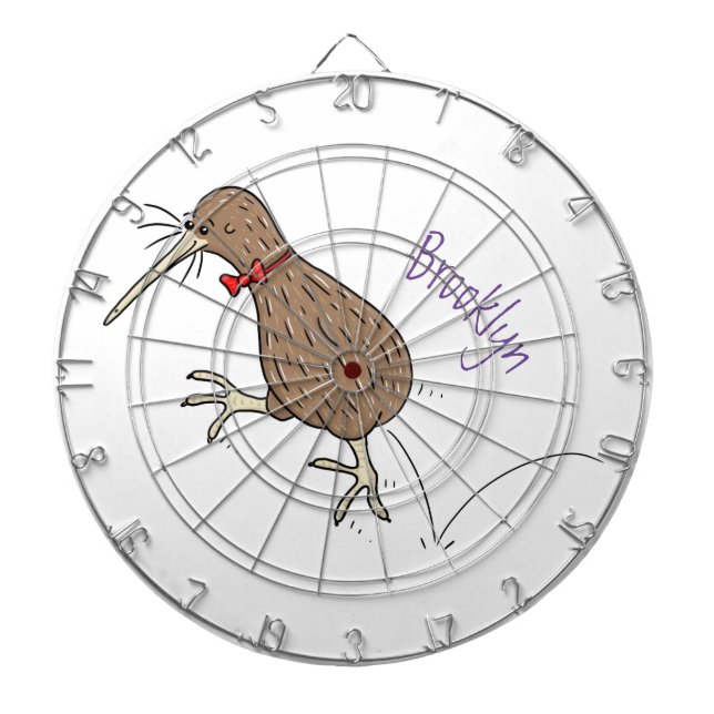 Tabla Dardos Feliz salto em kiwi com design de desenho de arco (Frente)