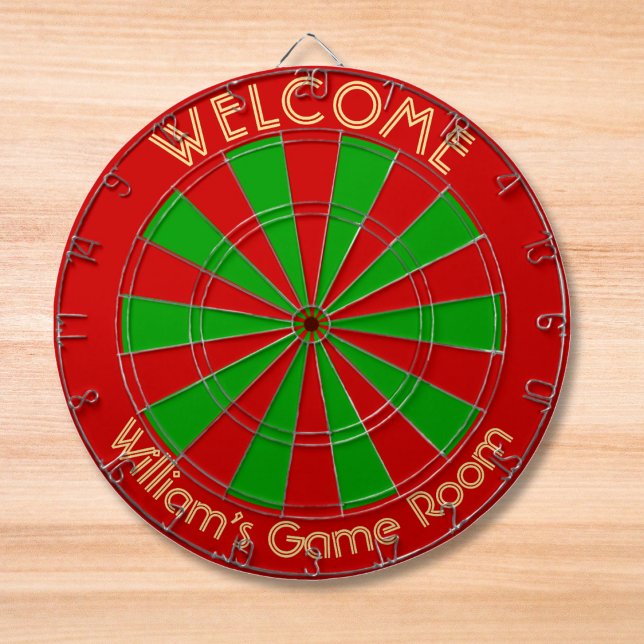 Tabla Dardos Festa de Gaiola de Metal Verde Vermelho Natal (Christmas Red Green Custom Metal Cage House Party Dart Board)
