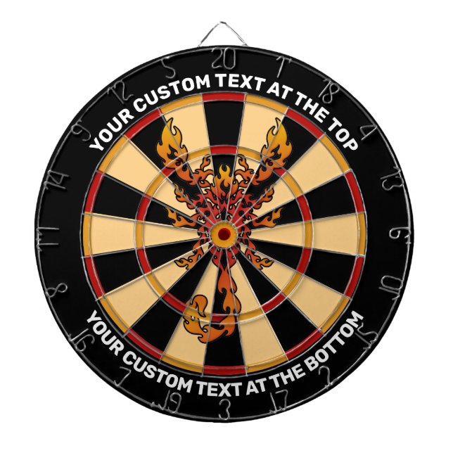 Tabla Dardos Flames Scorpion Dartboard com Texto Personalizado (Frente)