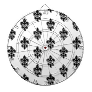 Tabla Dardos Fleur De Lis Preto e Branco