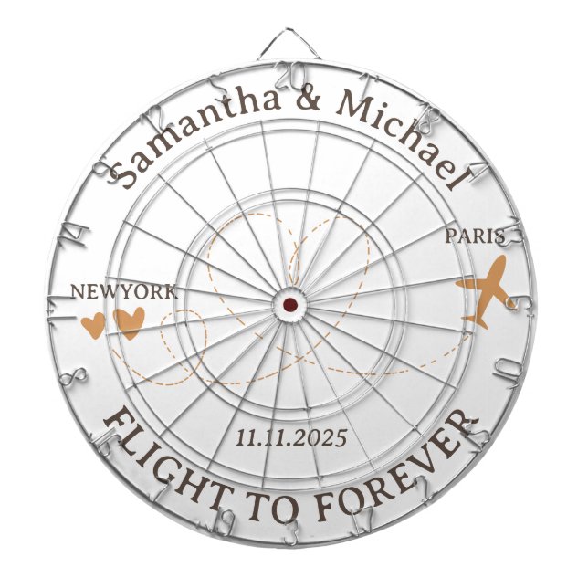 Tabla Dardos Flight Plane Travelling board Wedding (Frente)