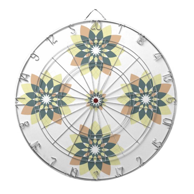 Tabla Dardos Floco de neve Floral Laranja Amarelo (Frente)