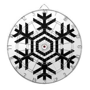 Tabla Dardos Floco de neve preto e branco
