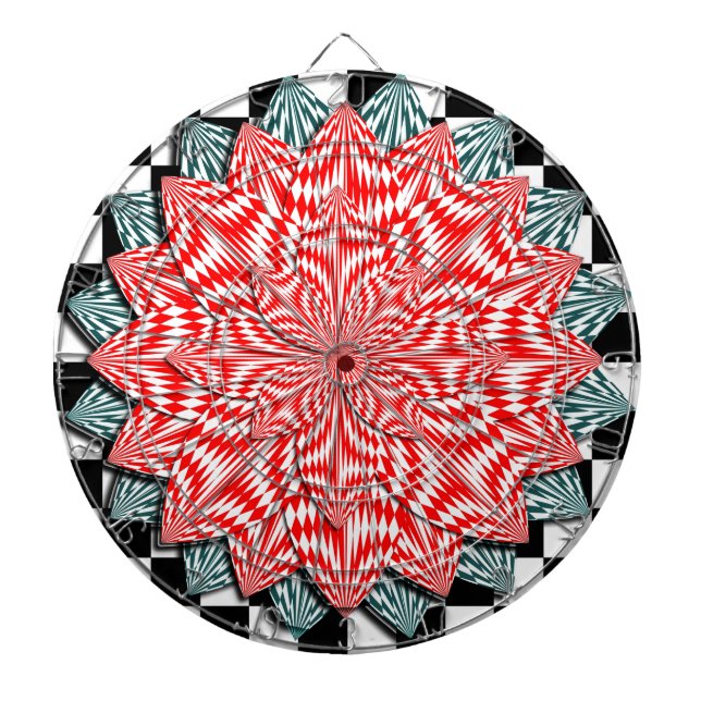 Tabla Dardos Flor digital por Kenneth Yoncich (Frente)