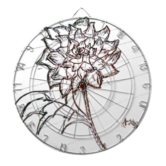 Tabla Dardos flor dos rosas brancos (Frente)