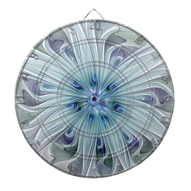 Tabla Dardos Floral Beauty Abstrato Modern Blue Pastel Flower (Frente)