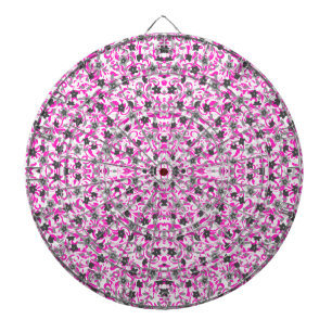 Tabla Dardos Flores abstratas cor-de-rosa cinza branco lindas