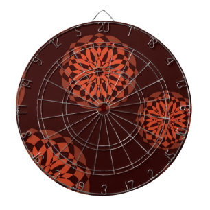 Tabla Dardos Flores alaranjadas, modernas, decorativas,