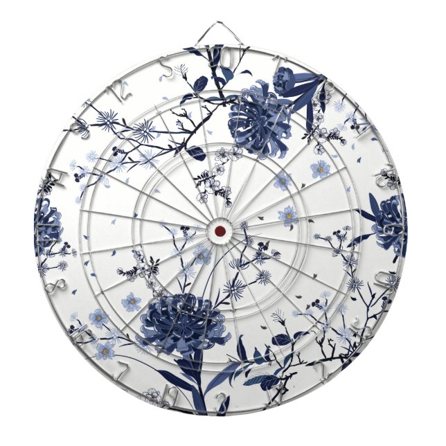 Tabla Dardos Flores azuis (Frente)