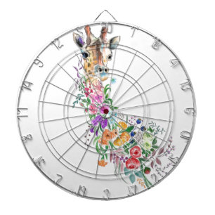 Tabla Dardos Flores Coloridas Buquê Giraffe Dart Board