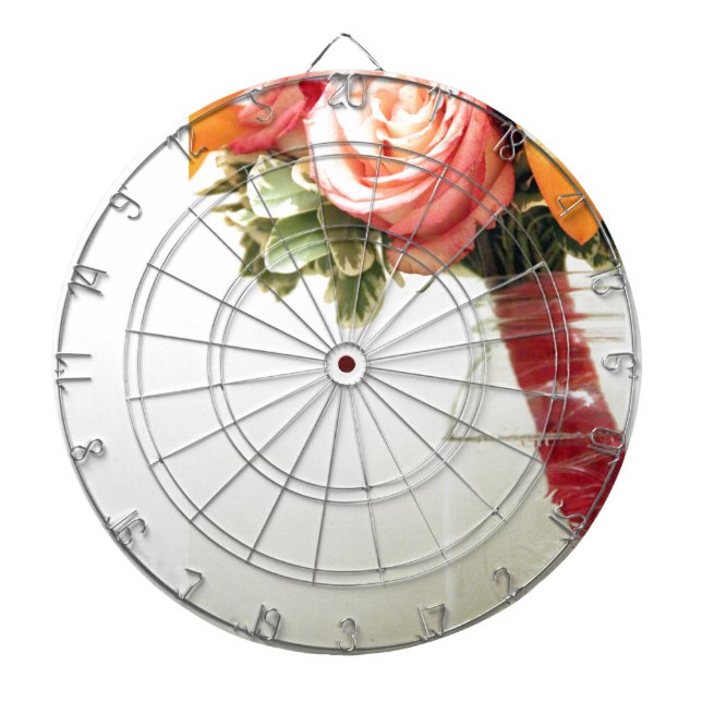 Tabla Dardos flores de casamento rosa laranja rosa personalizar (Frente)