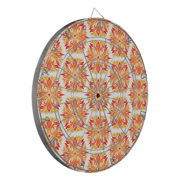Tabla Dardos Flores Laranja, Padrão De Flores, Padrão Floral (Frente Esquerda)