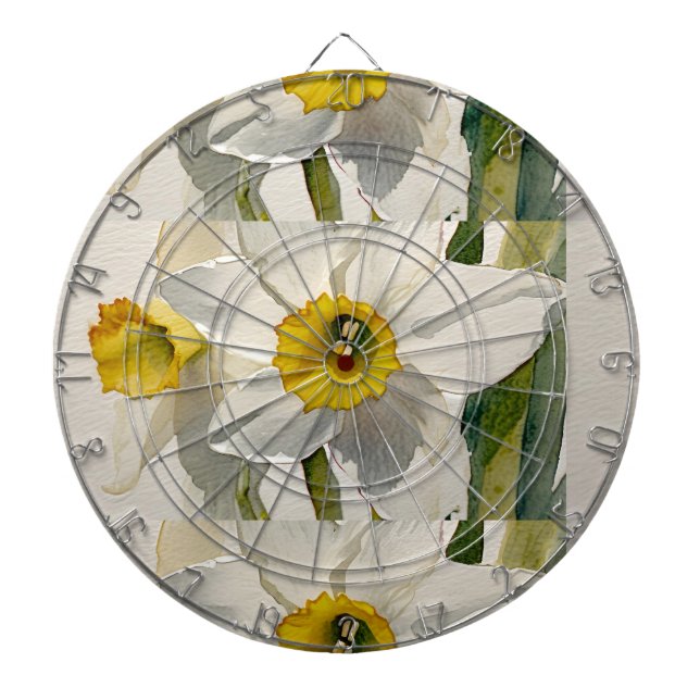 Tabla Dardos Flores Modernas de Íris em Aquarela (Frente)