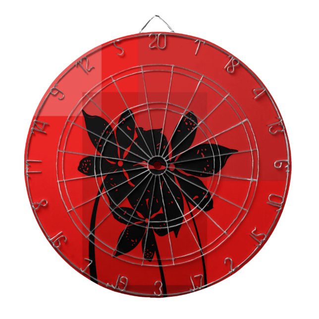 Tabla Dardos Flores pretas (Frente)