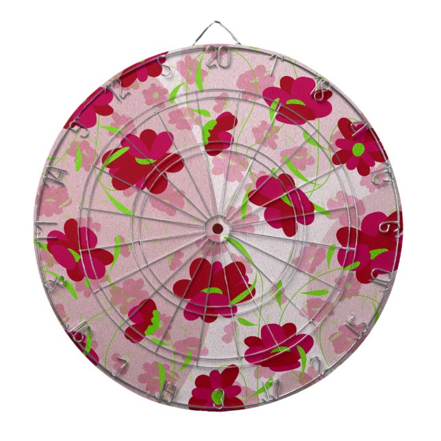 Tabla Dardos Flores Rosa e Vermelha - Floral (Frente)