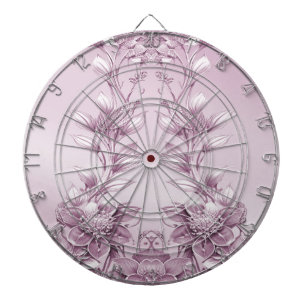 Tabla Dardos Folhagem Floral Rosa