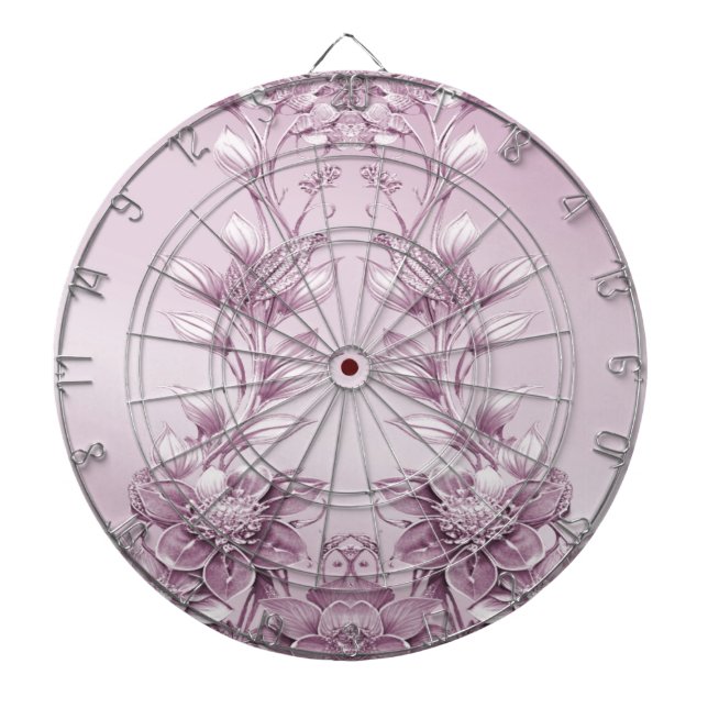 Tabla Dardos Folhagem Floral Rosa (Frente)